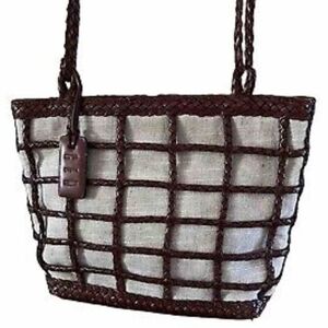 CEM Vintage Black Braided Leather Tote Bag